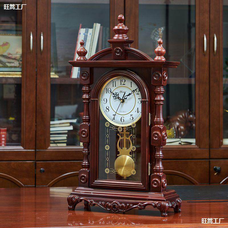 钟点台钟台报座时桌面钟整表实麦太保木家用式欧式中式时钟厂家复