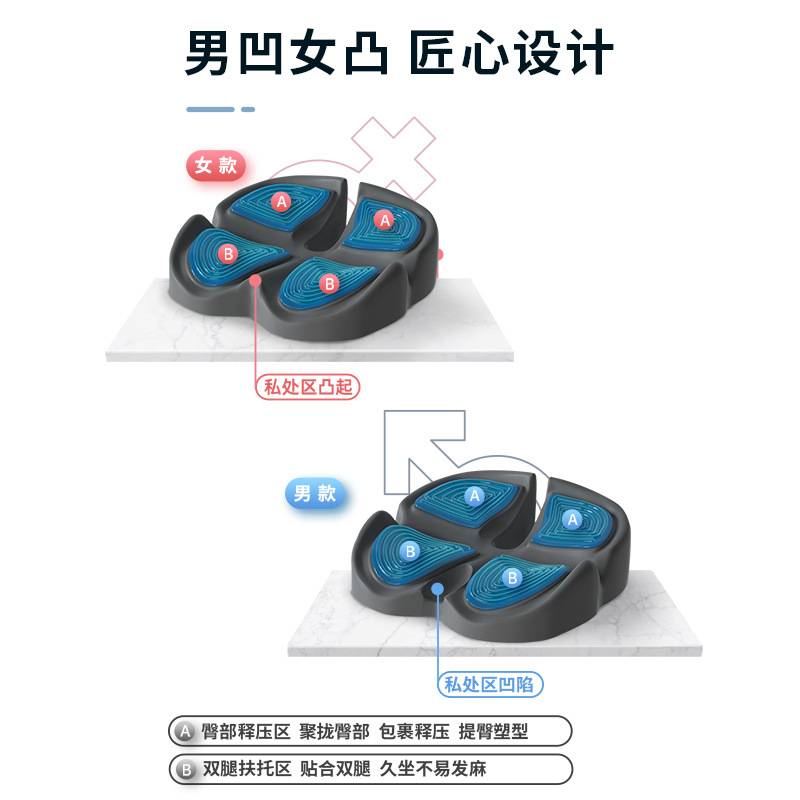 新款凝胶坐垫U形冰凉办公椅子垫夏季屁垫孕妇痔疮坐垫