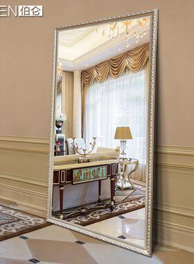 9W欧式实木穿衣镜体全镜壁挂大家QXR身用落地试衣镜立服装店镜