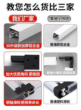 室厨房无轨巢折叠门拉伸蜂阳EHZ台厨房收浴家用简验易隔断隐形推
