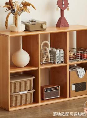 盼居实木客书柜格子柜自39656由日组合地厅书架收纳柜式九宫格杂T