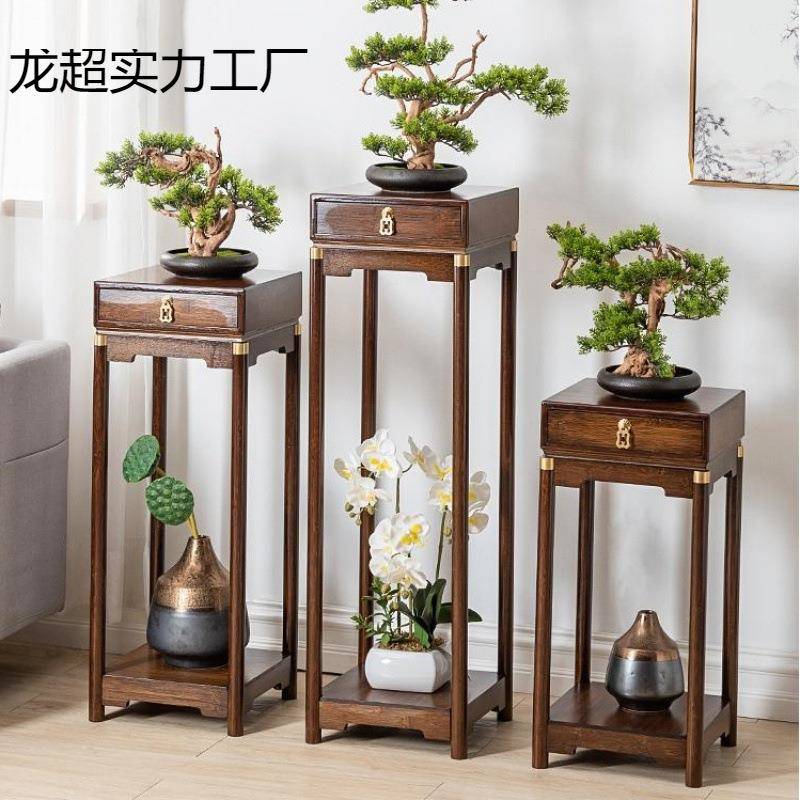 中式架阳台a84花架式置物架实花木花架子花盆架客厅落地简花易台