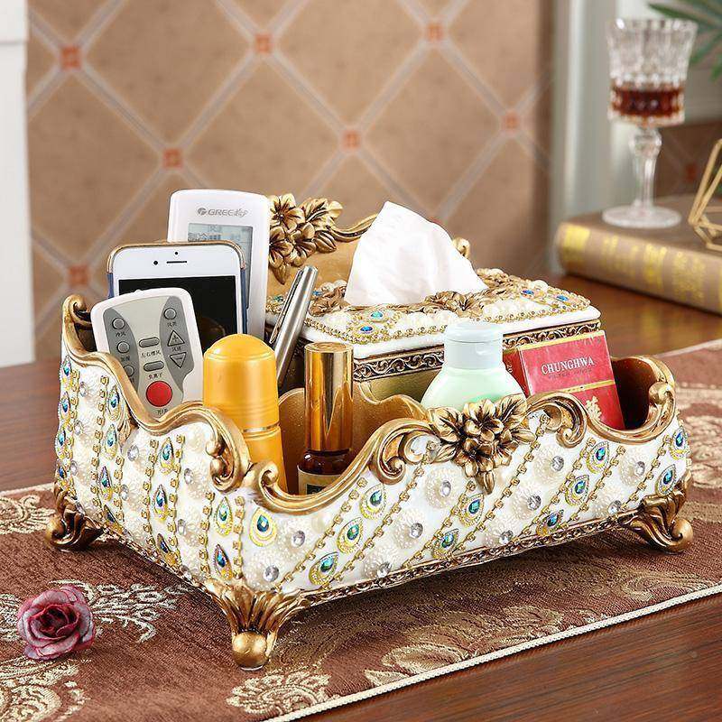 欧式美式客华镶钻家用纸巾盒多功能抽纸盒奢意厅收创纳115盒茶几