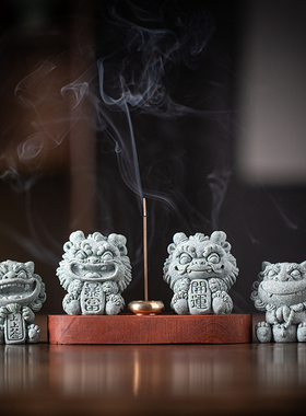 新中式可爱小龙仔开运暴富香薰炉摆件创意上上Q签线香插茶桌装饰