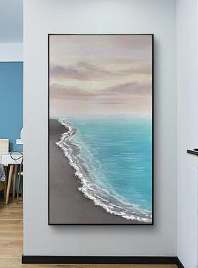 轻奢23.06.01挂竖版过道画客廊厅走纯手绘入画户关油画装饰画海玄