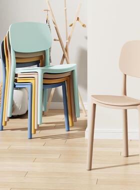 料椅子加厚家用靠背椅子塑可叠强放IPK商用档餐厅加大排休闲椅快