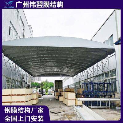 源厂家推拉仓库WY-TLP-0阳雨棚活伸遮缩遮阳雨篷食头堂移动动推拉