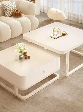 2025新款奶油风白WGI板合茶组轻奢几小户型客岩厅家用简约现代网