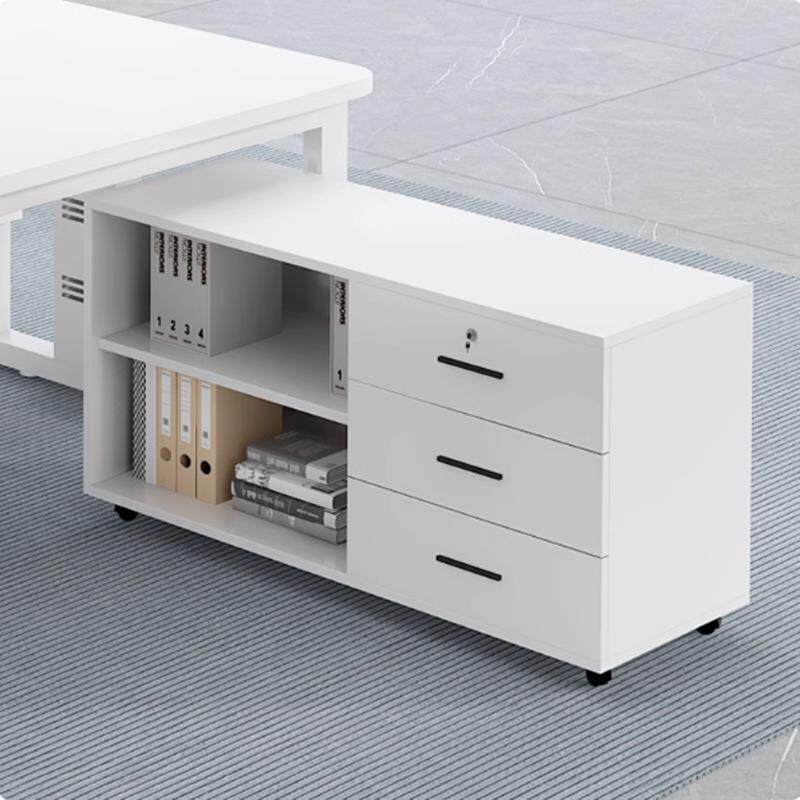 收纳移动柜子资公YHN抽料屉带锁储物柜桌下木质文柜件矮办柜办公