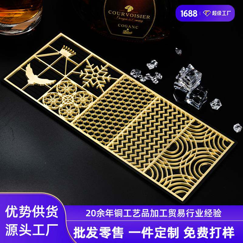 欧美亚马逊冰块印章酒吧鸡尾酒威士忌冰块印花跨境源头工厂铜冰章