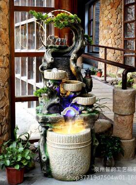 创饰意山喷泉流水摆件假招WVZ财造景鱼缸客厅玄庭关院装品加湿器