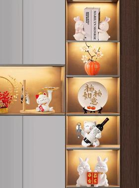 平安喜新乐房柜装饰品摆件轻奢客厅电视柜酒玄关工艺子AL101747品