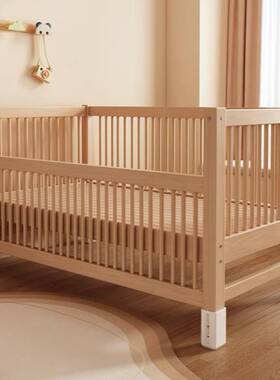 Yla榉木拼接床儿童床实木婴儿床加宽拼接大床小孩床边床儿童拼接