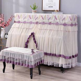 钢琴罩田园代蕾罩丝布WM 艺防尘中现套开钢琴凳罩家居简约盖 927