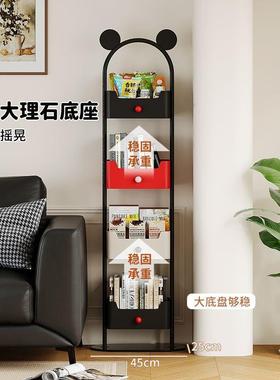 铁艺架地置架落客厅简易儿童绘本ANR书架收纳转角窄小书柜一体靠