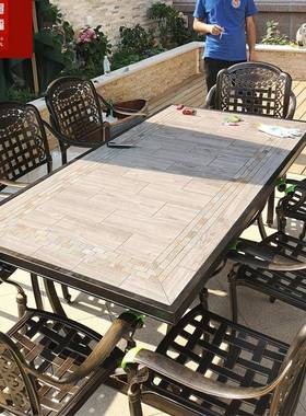 户阳院台桌椅庭露天L-2081墅院子里的露台室外铸铝桌别椅防外水六件套