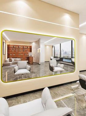 镜网红理发横挂店镜子带廊灯网红美发MJR店烫台发壁挂剪发镜染大通镜