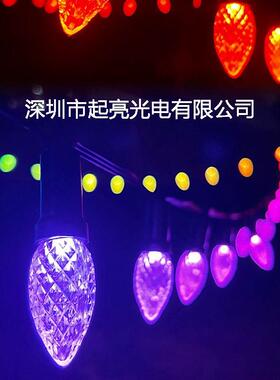 ED饰太阳能文旅C9草莓L灯屋檐圣诞氛围HMM装灯露营灯外挂灯灯串