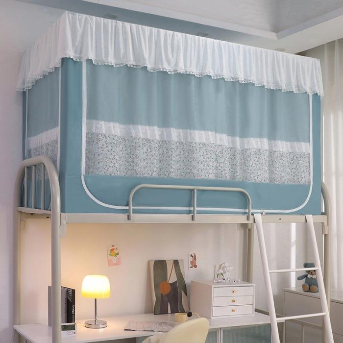 夏季人三学单宿舍上下铺蚊帐带支架床帘一体0.9床开门GXK生遮光蚊