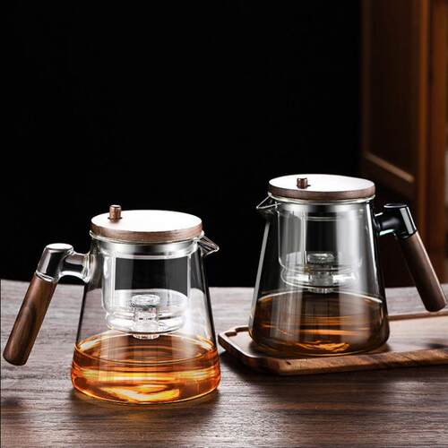 用20温25新款茶耐热玻璃ztd8PyMP泡壶滤家茶按压式一键茶水分离耐