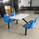 快餐桌椅四人位组合餐厅饭馆工厂职工桌椅连体支架学校食堂餐桌