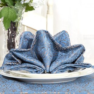 欧式奢华餐巾布提花高级感餐厅酒店口布折花布擦杯布高档会所桌巾