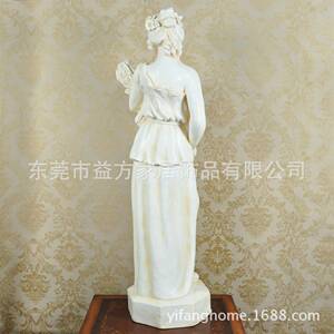 欧式风格仿古白色仕女抱麦穗摆件客厅书房新房摆件家居装饰摆件