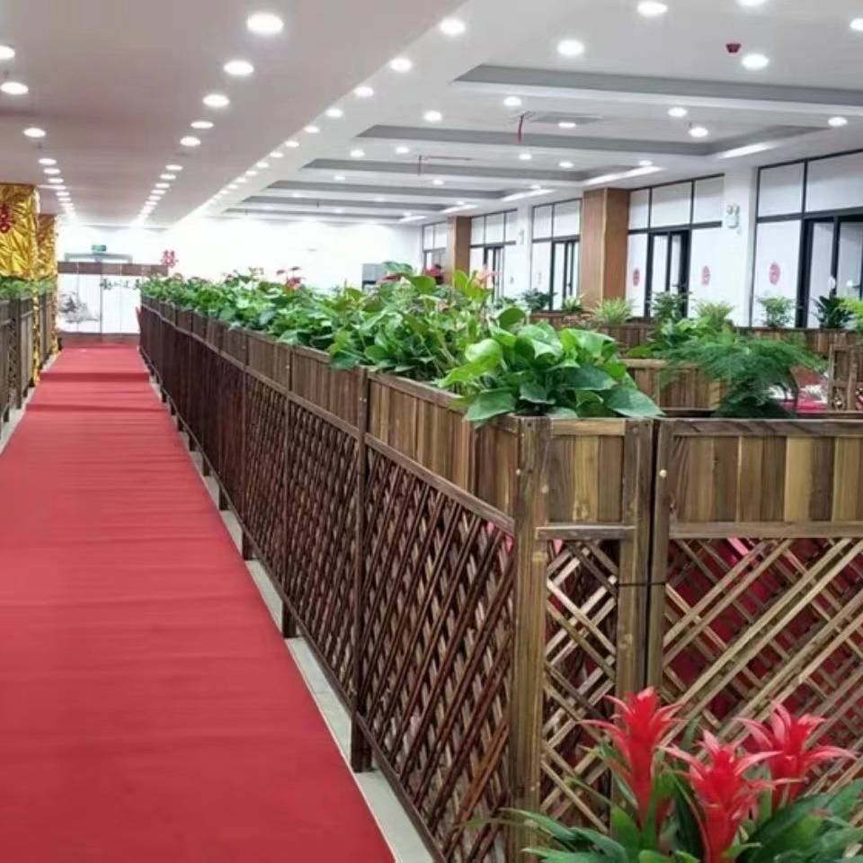 隔断花架户外花槽碳化网格花箱餐厅木栅栏饭店装饰防腐实木花盆架