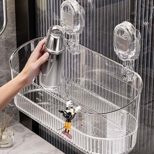 浴室间吸盘物架卫生免打孔壁挂墙上置收纳各BGG种洗架子厕所漱台