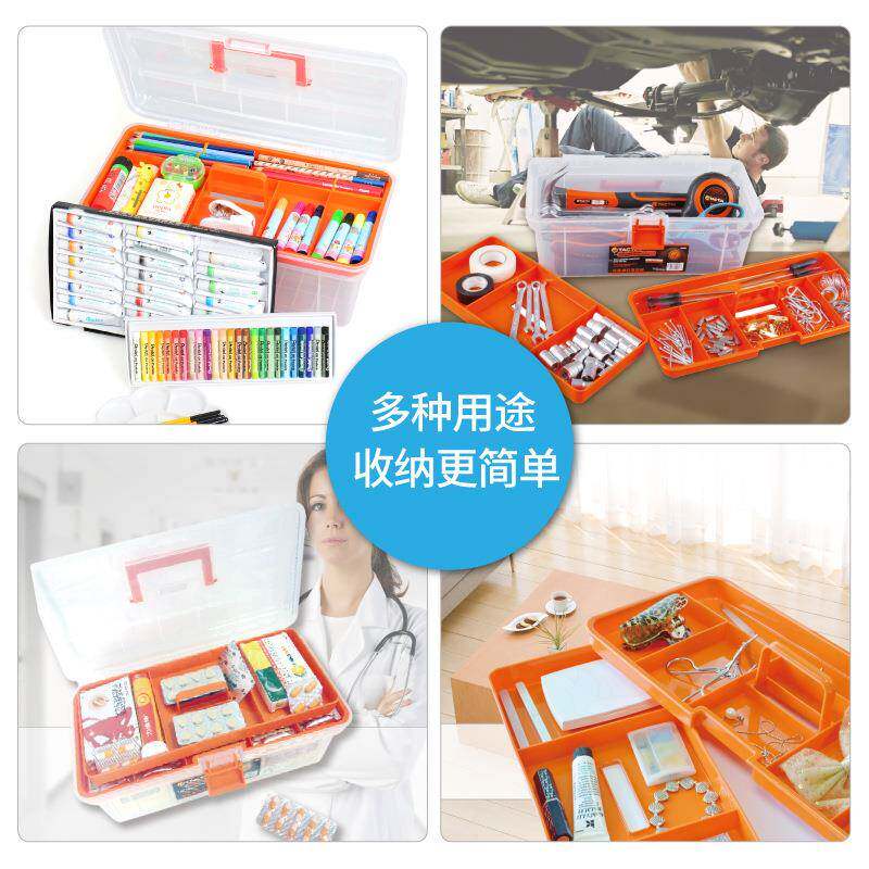 美术具箱收纳627盒多功能料工具手提收纳箱小塑生三层学画画美术