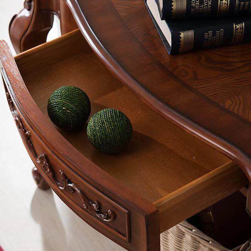 A-56美式实木台玄关柜户沙发靠背带几半圆欧式门入厅复古靠墙供装