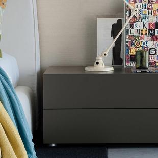 9W简现代床头柜PW A09极柜简抽屉柜床边柜约卧室储物柜收二纳柜斗