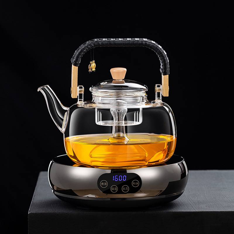 年新款电陶炉煮茶壶泡茶家用蒸茶壶玻璃烧水壶煮茶炉茶具套装