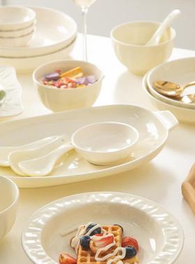 碗盘套装家用02Z120425新款奶油风送礼釉蝶下彩餐具约现代碗简碗