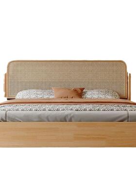 原木风实木藤编床主卧.米人大床储物新KOD中式简约家双用1.5米1藤8床