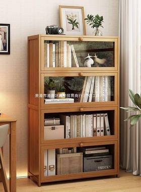 书架置物架落地书柜带收门层桌多客面儿童纳架子PBK厅简易展示储物架