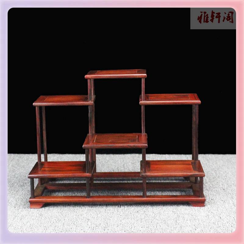 ?红酸枝中式紫砂壶茶具博古架展示架置物架工艺品盆景摆件实木架