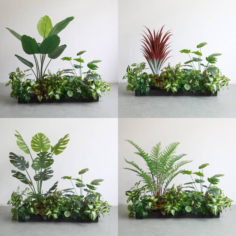 户外仿真绿植造景生植物摆设室外栅栏装饰假花真花箱绿植组合
