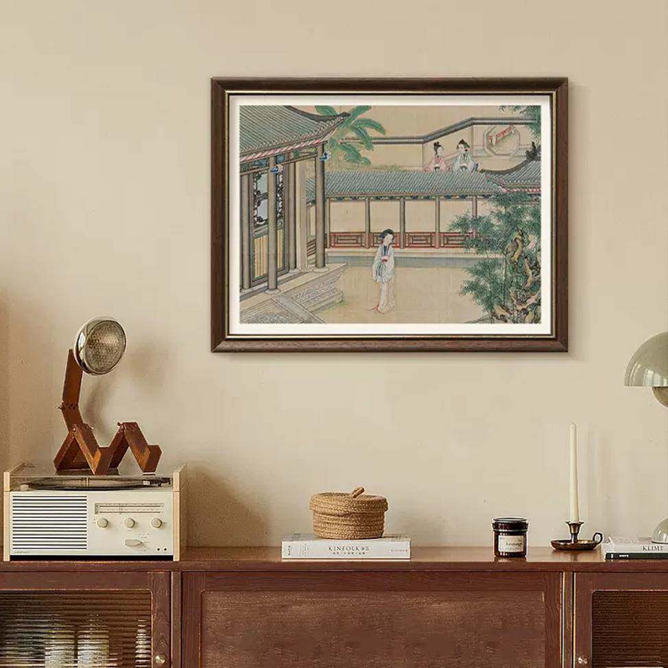 孙温红梦复古新玄中式艺术挂画餐厅关墙面饰卧al202403室装楼壁画