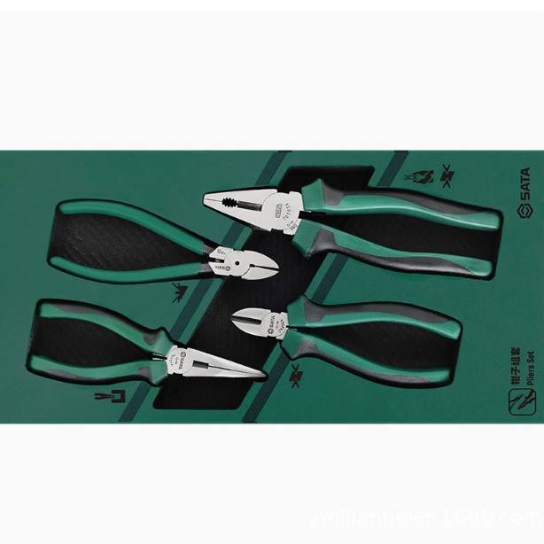 Sata/世达4件钳子工具托组套 09912A尖嘴钳斜口钳钢丝钳水口钳