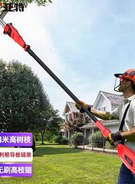 动高锯充电SUQ电空式高空修剪树枝枝锯锂电伸缩加长杆高锯高枝链