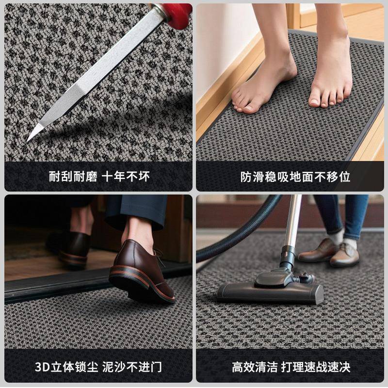 厂家防水防除滑地垫商酒店地毯家场庭8850片材过道硬丝尘PVC圈绒