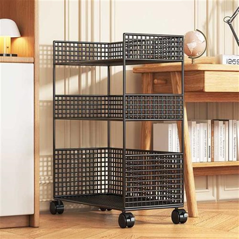 书架置物架夹缝收纳柜家用落地多层D推车可移动小推车夹缝收纳架