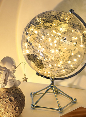 创意透明地e球仪摆件轻奢高档家居客厅酒柜电视柜办公室桌面装饰