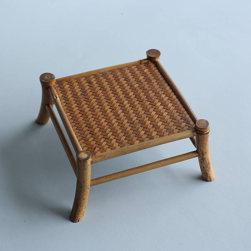 手工梅鹿竹兰花菖蒲棚架微盆景四角架茶台迷你小花架茶具装饰花几