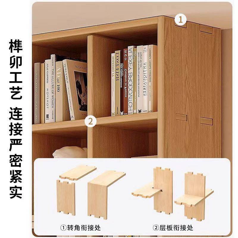 实木书架置物架落地客厅沙发隔断展示收纳儿童储物柜家用原木书柜