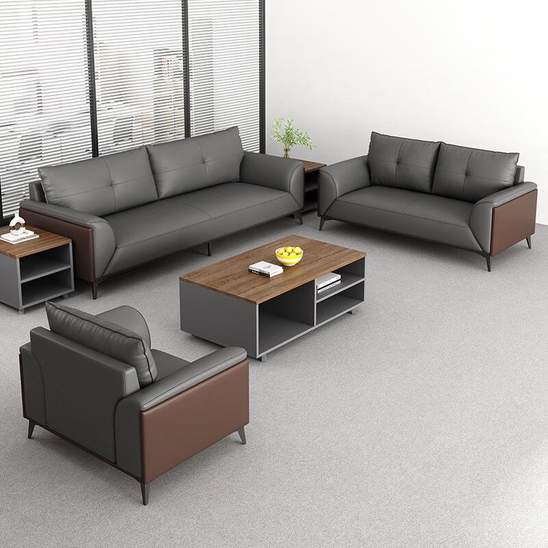 简约现代办公室沙发茶几老板商务会客贵宾会议接待洽谈公司休息区