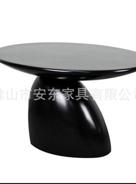 简约现代椭圆形玻璃钢蘑菇茶几 白色装饰粗腿圆形咖啡餐桌