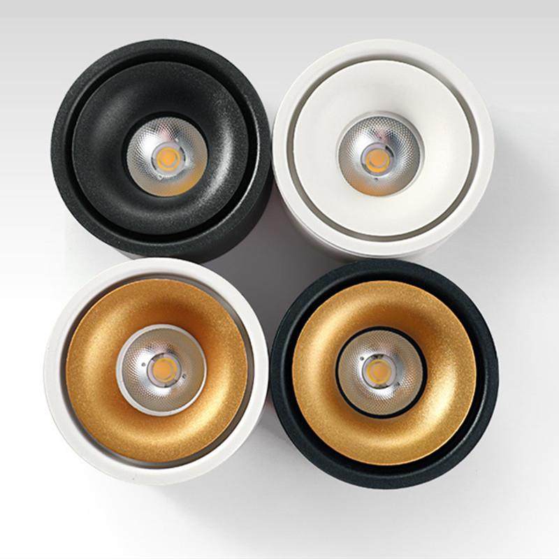 led超薄圆形明装射灯家用客厅玄关全铝无主灯免开孔吸顶筒灯