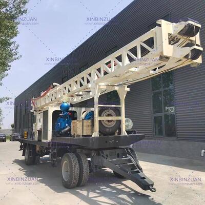 400米拖车牵引式转盘水井钻机勘探钻机铀矿中亚磨盘回转滨州钻机